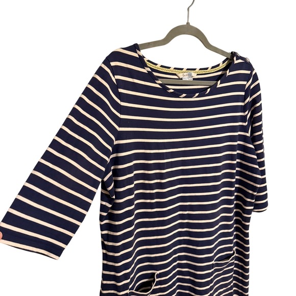 Boden Navy White Striped Tunic Dress Size 16 Classic Spring Minimalist Nautical - Picture 2 of 5